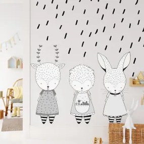 Animais a preto e branco - autocolantes para o quarto das crianças