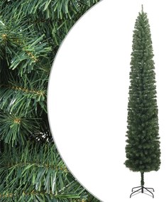 357684 vidaXL Árvore de Natal fina com suporte 270 cm PVC