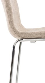 Conjunto de 2 bancos de bar Hoover em tecido e com estrutura cromada 43 x 100 x 48 cm Creme