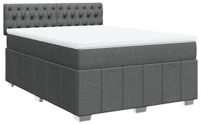 Cama com molas/colchão 160x200 cm tecido cinzento-escuro