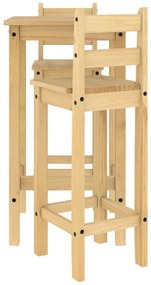 3 pcs conjunto de bar pinho maciço