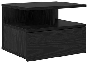 Mesa de Cabeceira Flutuante Carvalho Preto 40x31x27 cm Madeira Engenhe