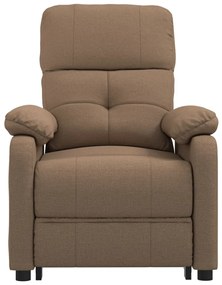 Poltrona de massagens elétrica reclinável tecido castanho