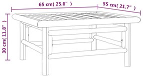 11pcs conj. lounge jardim bambu almofadões cinzento-acastanhado