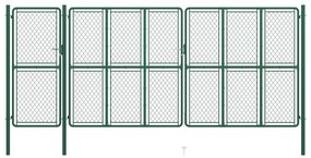 vidaXL Portão de jardim 200x495 cm aço verde