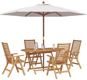 Conjunto de Jantar para Jardim vidaXL com 5 Peças Dobrável de Madeira