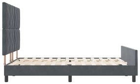 Cama vidaXL Cinza Escuro 140x200 cm Veludo