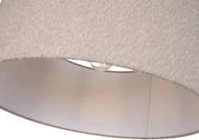 Candeeiro de pé preto ajustável com abajur de tecido Teddy bege 50cm - Editor