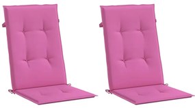 Almofadões cadeira de encosto alto de jardim 2 pcs tecido rosa
