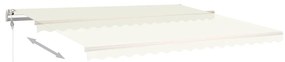 Toldo retrátil manual com postes 4,5x3,5 m cor creme