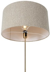 Candeeiro de pé ajustável bronze com abajur Boucle bege 50 cm - Parte Design
