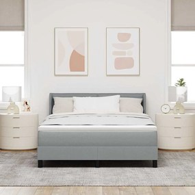 Cama Box com Colchão – Cinza Claro, 160 x 200 cm – Tecido