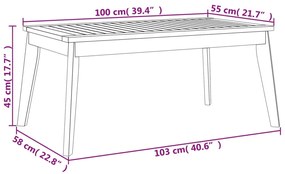 Conjunto de jardim com almofadão madeira de acácia maciça