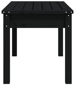 Banco de jardim 80x44x45 cm madeira de pinho maciça preto
