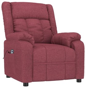Poltrona elétrica reclinável tecido vermelho tinto