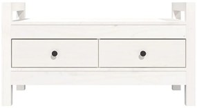 Banco de corredor 80x40x43 cm madeira de pinho maciça branco