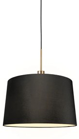 Candeeiro de suspensão moderno bronze com cúpula 45 cm preto - Combi 1