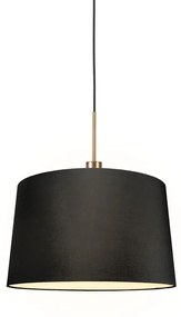 Candeeiro de suspensão moderno bronze com abajur 45 cm preto - Combi 1 Country / Rústico,Moderno