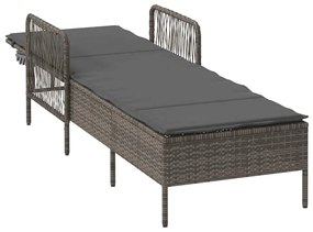 Espreguiçadeira Cinza e cinza escuro Vime PE 157 x 55 x 92 cm
