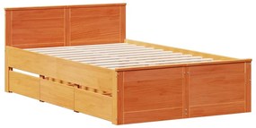 Cama com estante sem colchão 135x190 cm pinho maciço