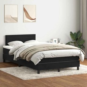 vidaXL Cama com molas/colchão 120x220 cm veludo preto
