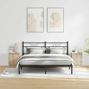 Cômodas de cabeceira com luzes LED 2 pcs Carvalho Sonoma 39x34,5x50 cm