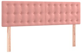 Cama com molas/colchão 140x200 cm veludo rosa