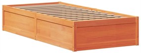 Cama sem colchão 90x200 cm pinho maciço castanho-mel