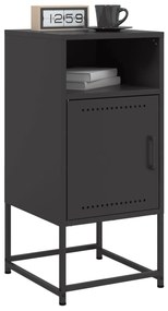 Mesas de cabeceira 2 pcs 36x39x78 cm aço preto