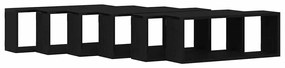 Estantes de Parede vidaXL 6 pcs Carvalho Preto 60x15x23 cm Madeira Eng