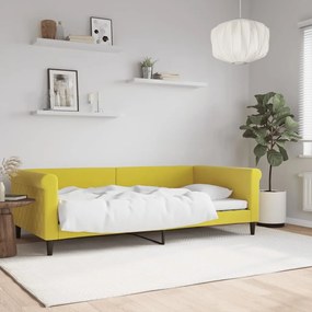 Sofá-cama 100x200 cm veludo amarelo