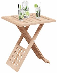 Mesa de café dobrável 33x33x40,5 cm em madeira sólida de nozes