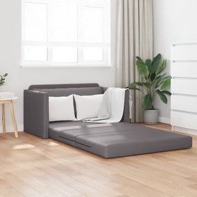 vidaXL Sofá Cama 2 em 1 Cinza 124x71x78 cm Couro Artificial