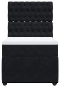 Cama com molas/colchão 90x190 cm veludo preto