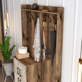 Hall Stand Berlin BC – Nogueira e Branco – 120x200x35 cm