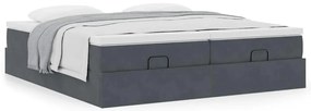 Estrutura cama otomana colchões 160x200 cm cinzento escuro