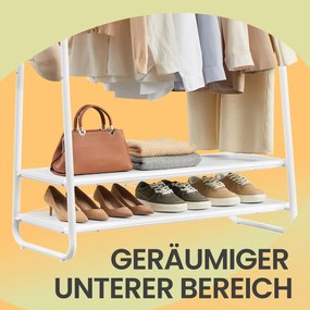 Guarda roupa aberto com 2 prateleiras 45 x 100 x 160 cm branco