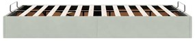 Otomano Bed Frame No Colchão Cinzento Claro 120x200 cm Veludo