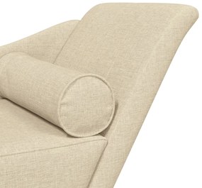 Chaise lounge com almofadões tecido creme