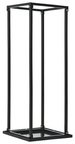 vidaXL Suporte para lenha com base 37x37x113 cm aço preto
