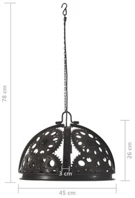 Candeeiro de teto industrial c/ design de roldanas 45 cm E27