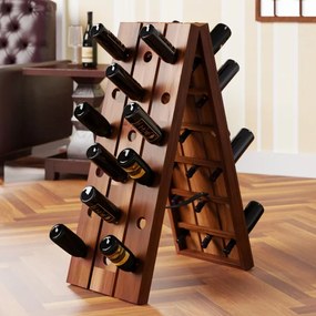 Garrafeiras dobrável para 36 garrafas de vinho com design elegante 87 x 39 x 55 cm Castanho