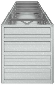 Canteiro elevado de jardim 240x40x45cm aço galvanizado prateado
