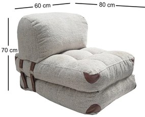 Sofá-Cama Fold – Cinzento – 80x70 cm