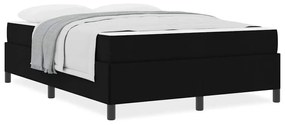 Cama Box Preto 140 x 200 cm Tecido, Madeira de Engenharia