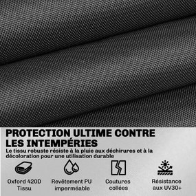 Conjunto de 4 capas impermeáveis para mobiliário de jardim em tecido Oxford 420D, com 6 aberturas de ventilação e saco de arrumação, 142 x 80 x 77 cm,