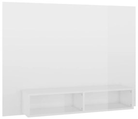 Armário parede p/ TV 120x23,5x90 cm contrapl. branco brilhante