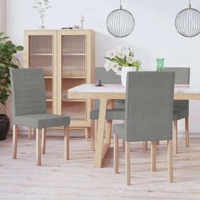vidaXL Cadeiras de jantar 4 pcs tecido cinzento-claro
