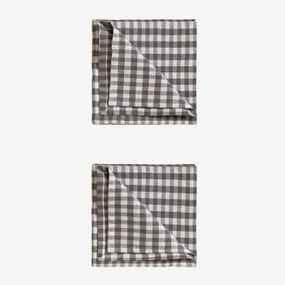 Conjunto De 2 Guardanapos De Algodão Hillary Toupeira - Sklum