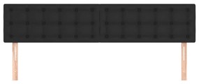 Cabeceira de cama 2 pcs couro artificial 80x5x78/88 cm preto